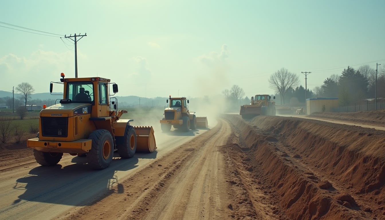 Top G Contracting heavy equipment on job site
